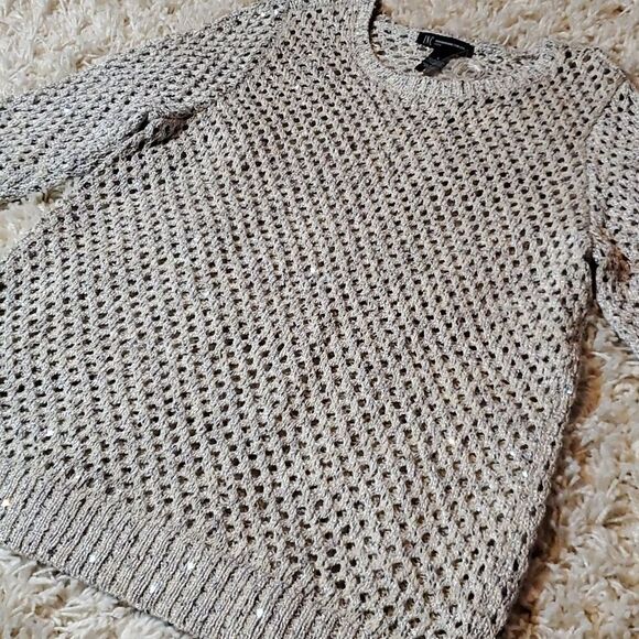 INC Sequin 3/4 Sleeve Sweater - Picture 3 of 5